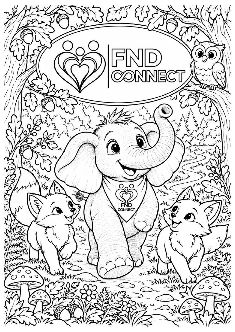 Woodland friends — adult colouring page 2