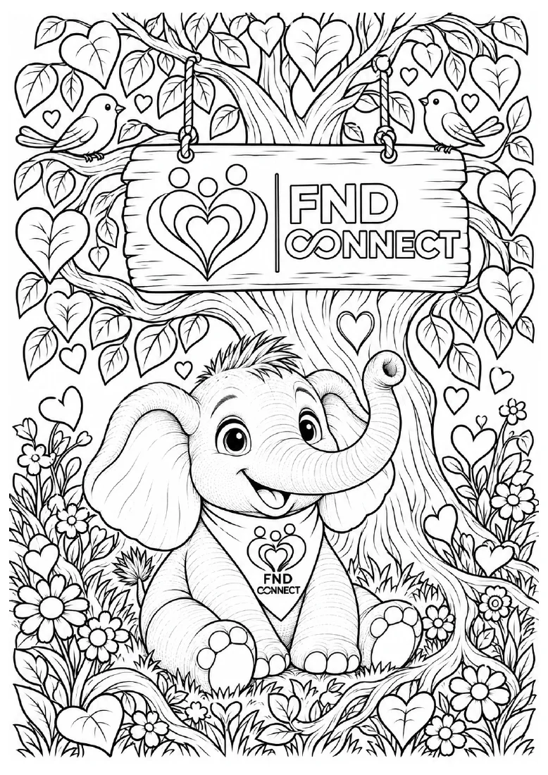 Under the heart tree — adult colouring page 4