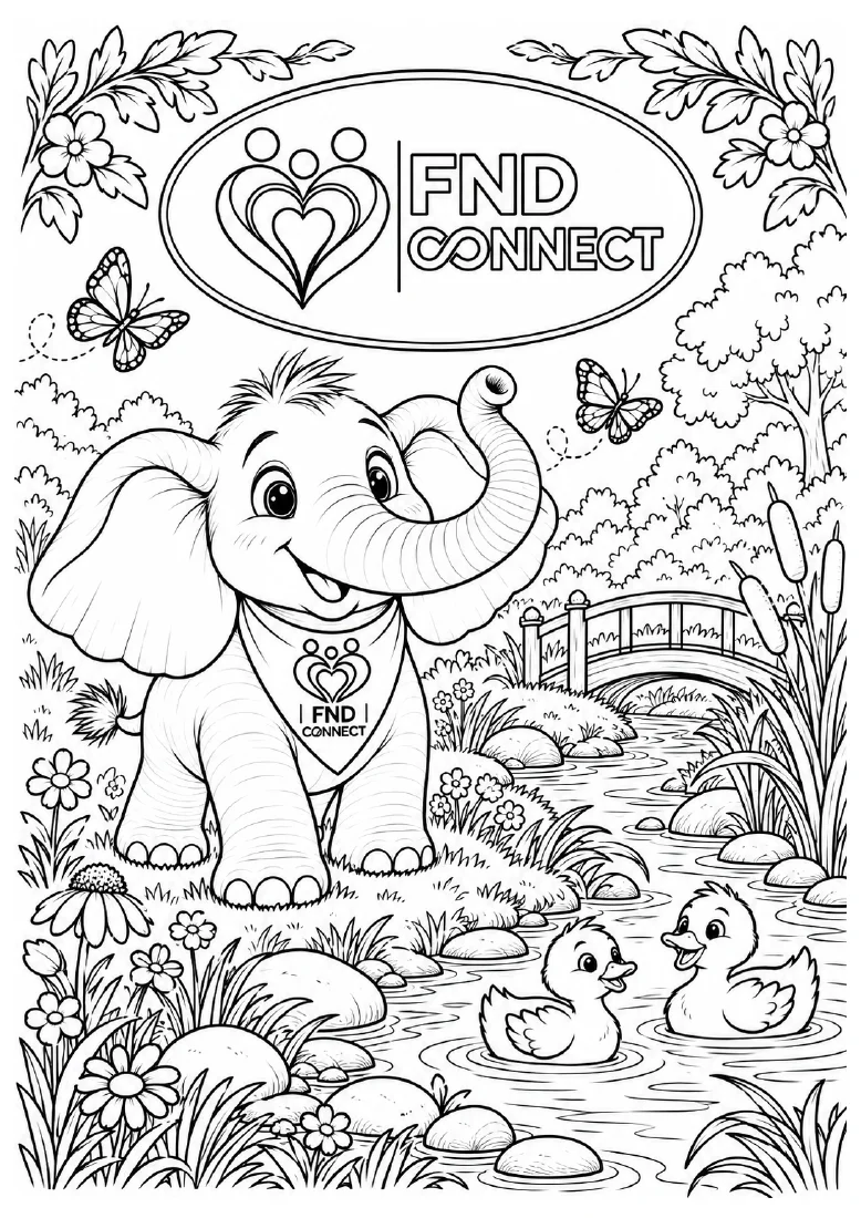 By the duck pond — adult colouring page 5