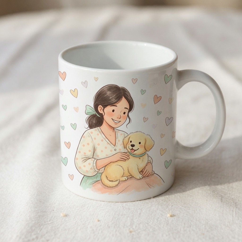 Personalised FND Pals caricature mugs featuring Matt, Jo, Emma and Amy