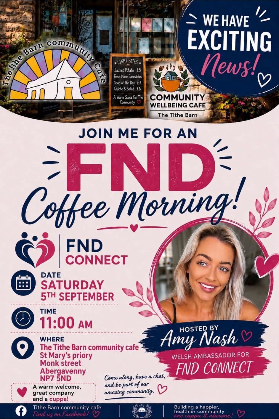 FND Connect Abergavenny Support Group poster