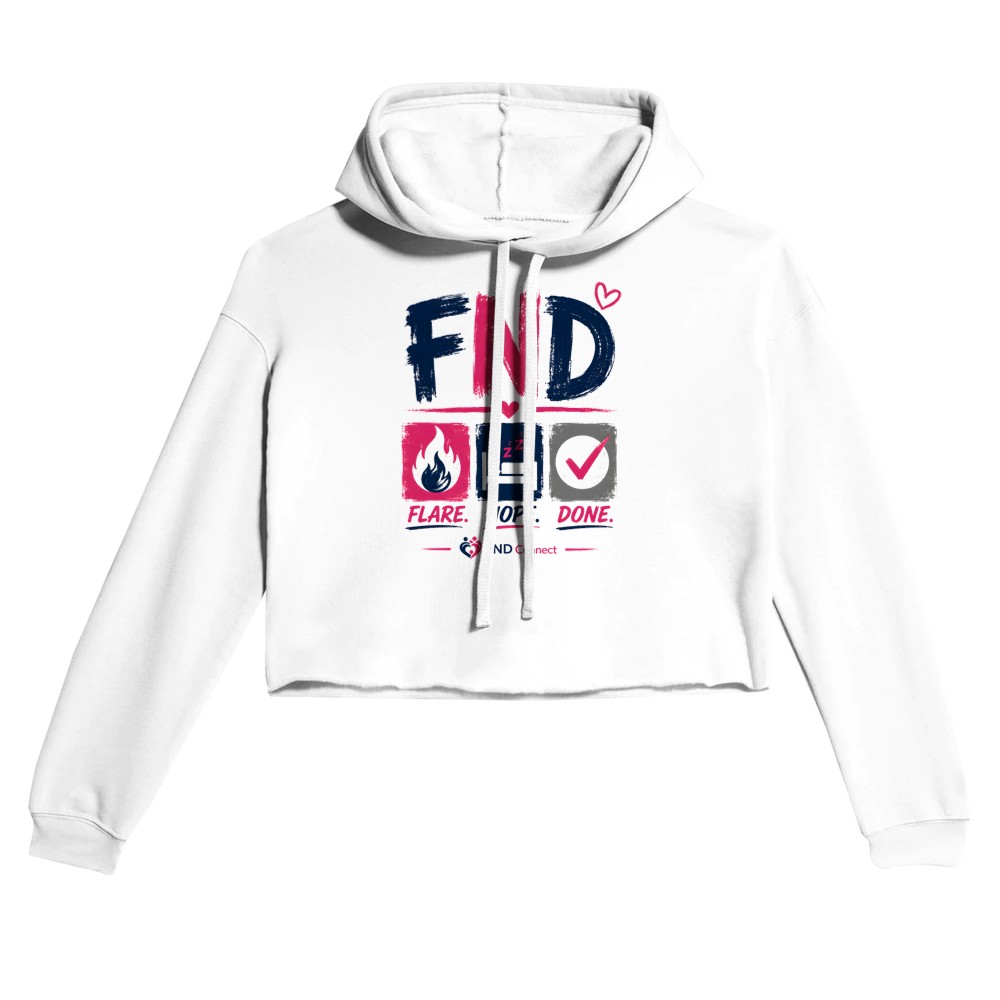 FND - Flare, Nope, Done - Women's Cropped Hoodie